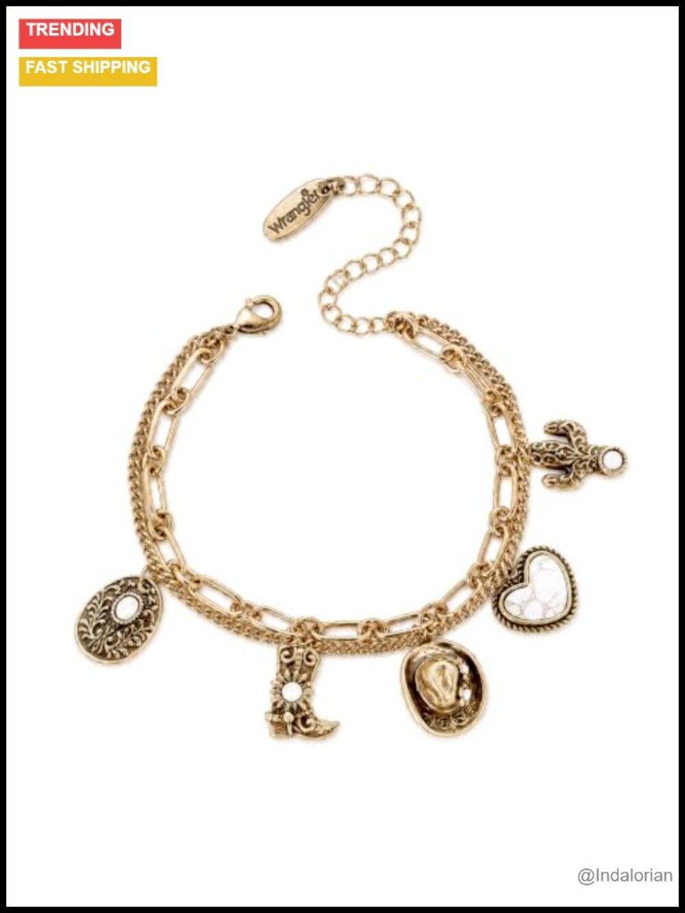 Turquoise Charm Bracelets for Women Stackable Western Link Bracelets